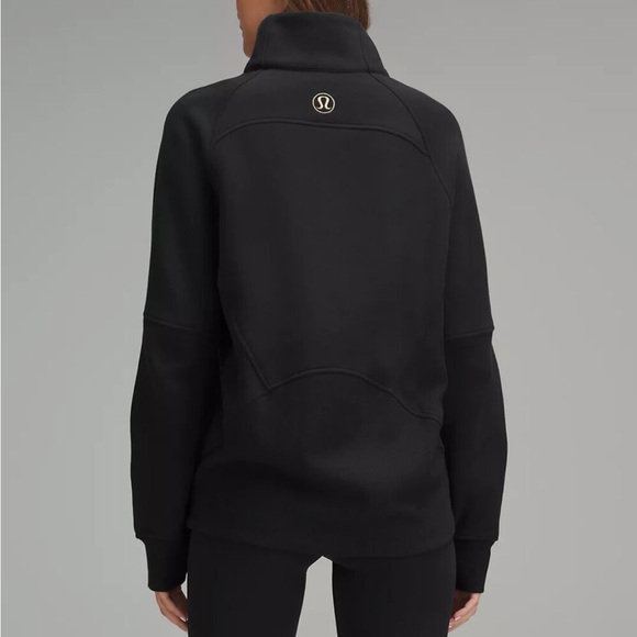 Scuba Oversized Funnel-Neck Half Zip Long Black / Gold Zipper - Picture 3 of 7